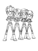 A coloring page of monster buster club